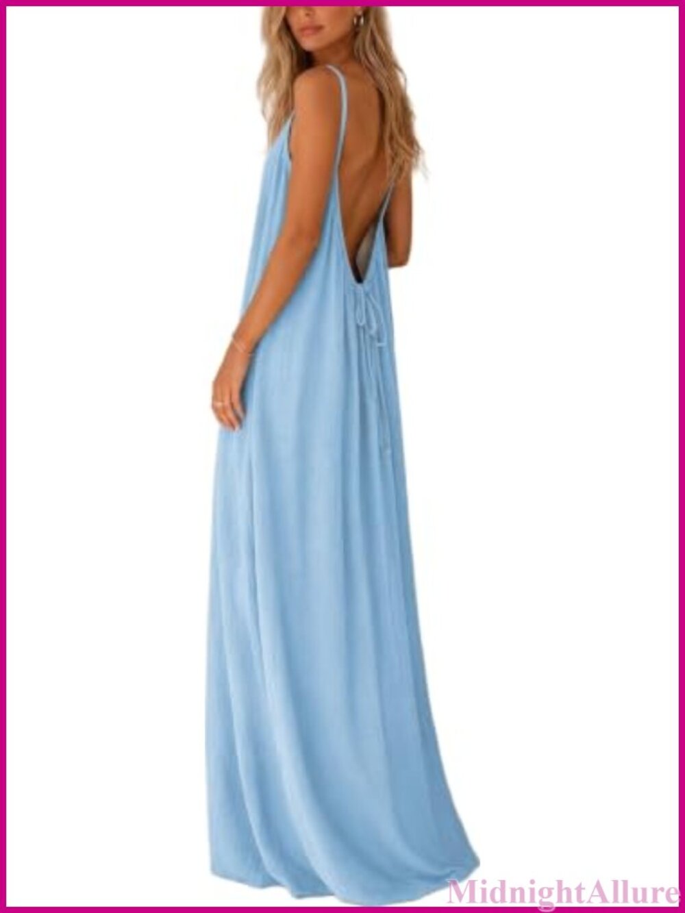 Backless Cami Sundress Sleeveless Lounge Vacation Beach Dress